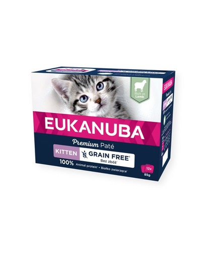 EUKANUBA Grain Free Kitten pasztet dla kociąt 12 x 85 g