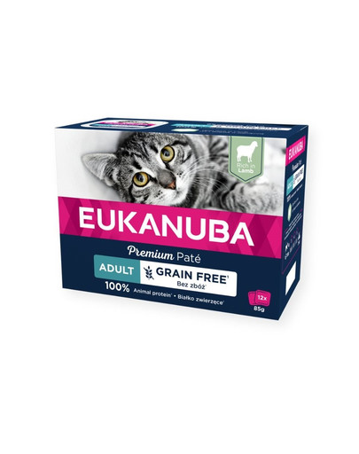 EUKANUBA Grain Free Adult pasztet dla dorosłych kotów 12 x 85 g