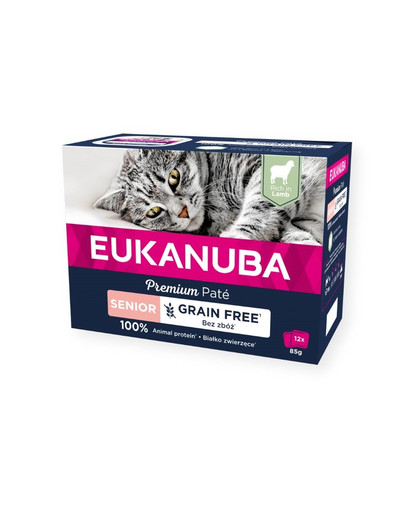 EUKANUBA Grain Free Senior pasztet dla starszych kotów 12 x 85 g