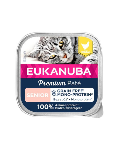 EUKANUBA Grain Free Senior pasztet dla starszych kotów 85 g