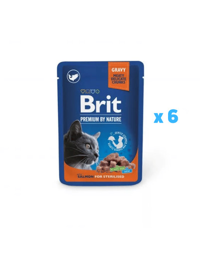 BRIT PREMIUM Pouch Salmon Sterilized 6 x 100g z łososiem dla kotów sterylizowanych