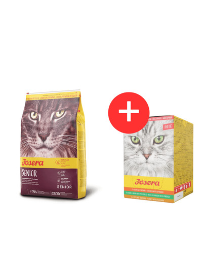 JOSERA Cat Carismo Senior 10 kg sucha karma dla kotów starszych + Multipack Pate 6x85 g mix smaków pasztetu dla kotów GRATIS