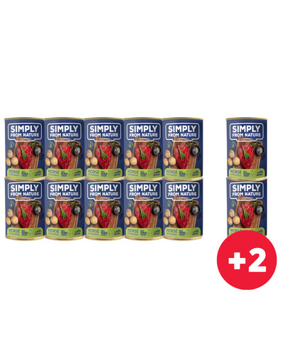 SIMPLY FROM NATURE Mokra karma dla psa Konina z ziemniakami 10 x 400g + 2 puszki GRATIS
