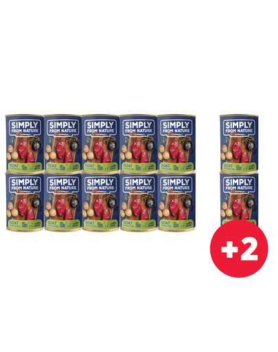 SIMPLY FROM NATURE Mokra karma dla psa Kozina z ziemniakami 10 x 400 g + 2 puszki GRATIS
