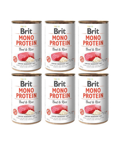 BRIT Mono Protein Beef & Rice 6x400 g monoproteinowa karma wołowina i ryż