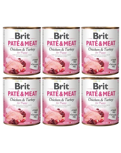 BRIT Pate&Meat puszka 6x800 g pasztet dla psów wszystkich ras