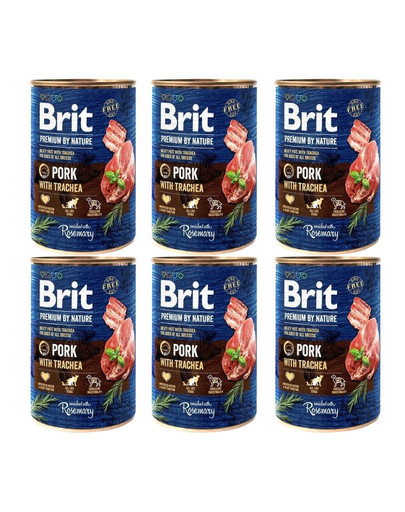 BRIT Premium by Nature 6x400 g z wieprzowiną i przełykami dla psa