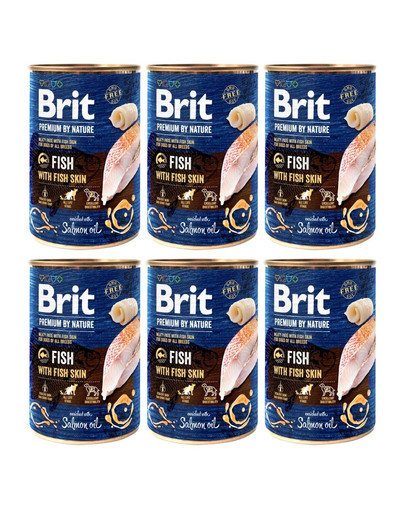 BRIT Premium by Nature Fish&Fish Skin 6x400 g ryba i rybie skóry naturalna karma dla psów