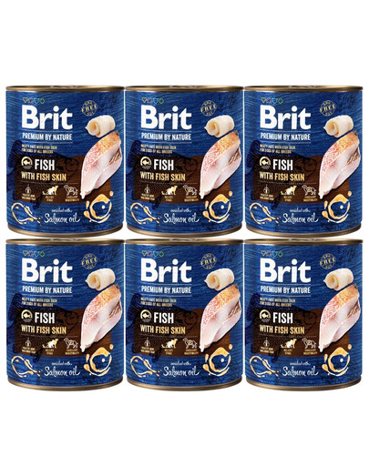 BRIT Premium by Nature Fish&Fish Skin 6x800 g ryba i rybie skóry naturalna karma dla psów