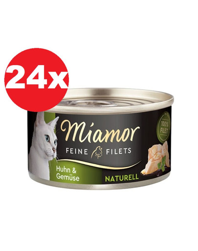 MIAMOR Feine Filets Naturell Chicken&Vegetables 24x80g kurczak i warzywa w sosie własnym