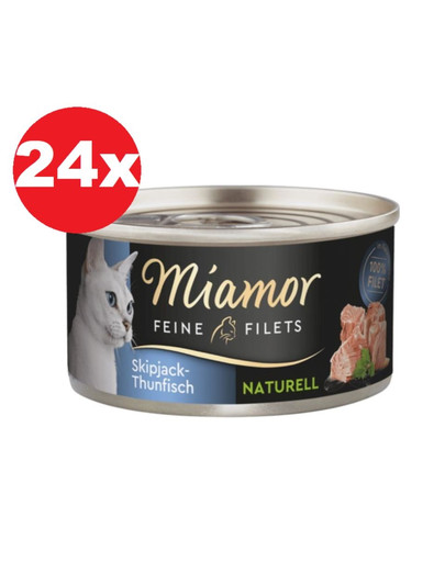 MIAMOR Feine Filets Naturell Skipjack Tuna 24x80g tuńczyk skipjack w sosie własnym