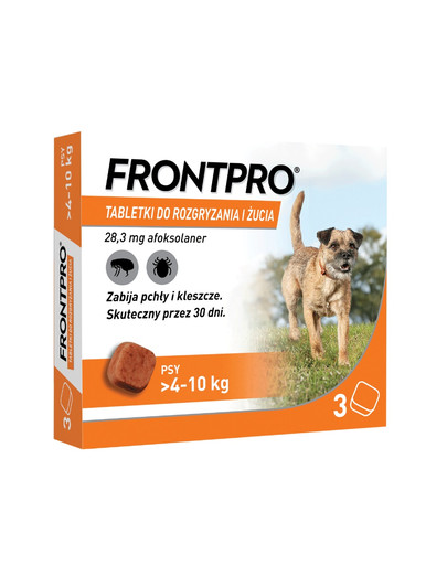 >4-10 kg M 3 tabletki na kleszcze i pchły do żucia dla psów
