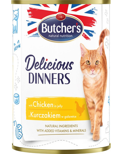 BUTCHER'S Delicious Dinners w galaretce 400g puszka dla kota