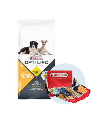 VERSELE-LAGA Opti Life Puppy Medium dla szczeniąt ras średnich Drób 12,5 kg + ręcznik GRATIS