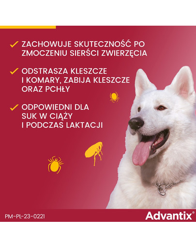 BAYER ADVANTIX Roztwór do nakrapiania dla psów od 25 do 40 kg (1 x 4 ml)