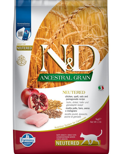 N&D Low Grain chicken & pomegranate neutered 5 kg