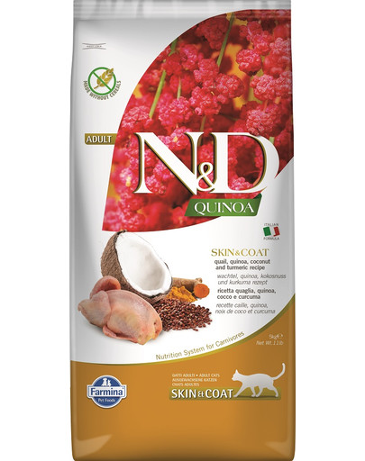 N&D Quinoa Cat skin&coat quail 5 KG