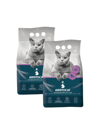 ARISTOCAT Bentonite Plus żwirek bentonitowy lawendowy 10 l (2 x 5 l)