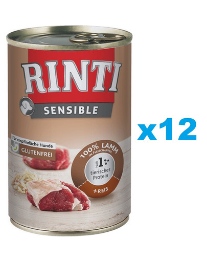 RINTI Sensible puszka z ryżem dla psów wrażliwych 12x400 g