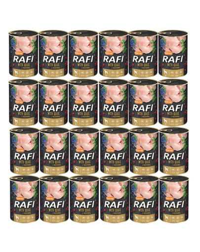 DOLINA NOTECI RAFI Quail z przepiórką 24x400 g mokra karma dla psa