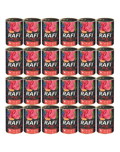 RAFI Beef z wołowiną 24x400 g mokra karma dla psa