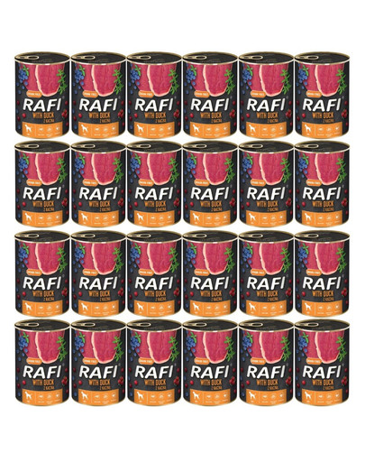 RAFI Duck z kaczką 24x400 g mokra karma dla psa