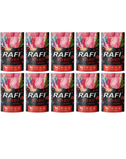 DOLINA NOTECI RAFI z wołowiną, borówką i żurawiną dla psa 10x500 g