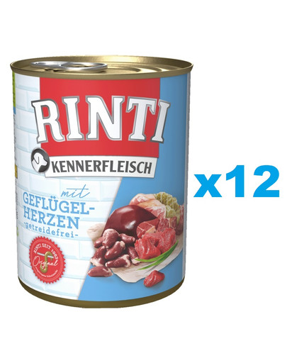RINTI Kennerfleisch Poultry hearts serca drobiowe 12x400 g