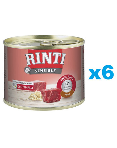 RINTI Sensible puszka z ryżem dla psów 6x185 g