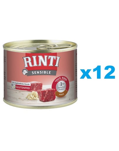 RINTI Sensible puszka z ryżem dla psów 12x185 g