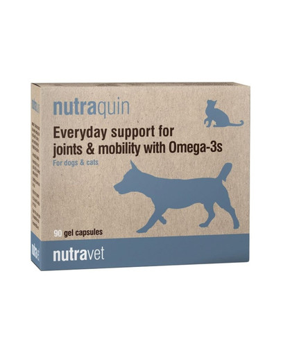 Nutraquin 90 kapsułek na stawy z Omega-3 dla psów i kotów