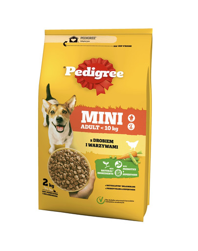 PEDIGREE Adult MINI 2kg z drobiem i warzywami sucha karma pełnoporcjowa dla dorosłych psów małych ras