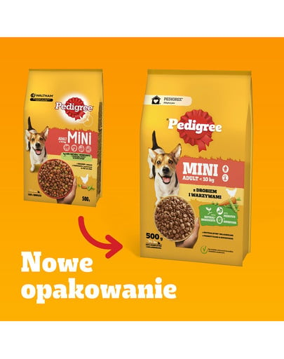 PEDIGREE Adult MINI 2kg z drobiem i warzywami sucha karma pełnoporcjowa dla dorosłych psów małych ras