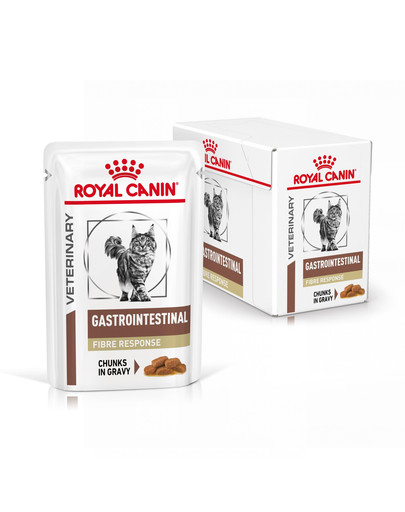 ROYAL CANIN Gastrointestinal Fibre Response 12x85 g karma w sosie dla kotów cierpiących na zakłaczenia i zaparcia
