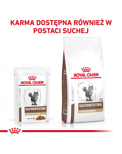ROYAL CANIN Gastrointestinal Fibre Response 12x85 g karma w sosie dla kotów cierpiących na zakłaczenia i zaparcia