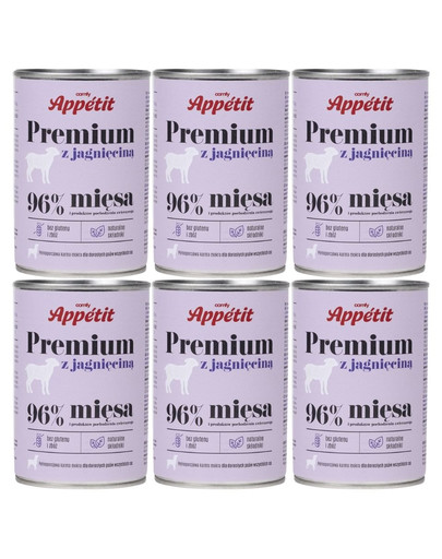 COMFY APPETIT PREMIUM z jagnięciną 6x400 g