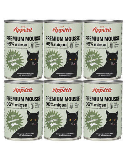 COMFY APPETIT PREMIUM Mousse z królikiem dla kota 6x400 g