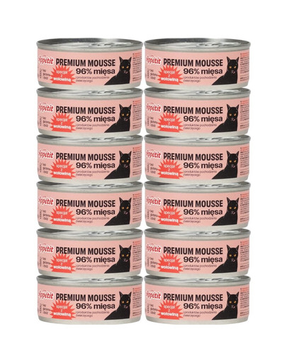 COMFY APPETIT PREMIUM Mousse z wołowiną dla kota 12x85 g