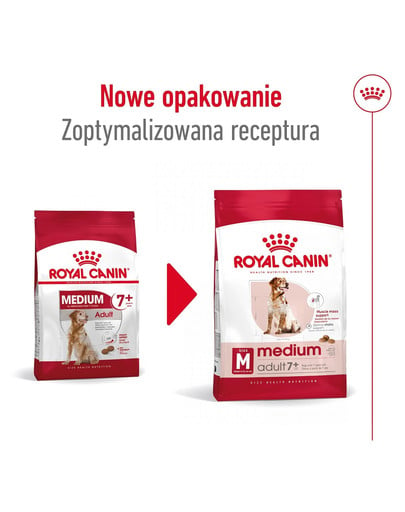 ROYAL CANIN Medium Adult 7+ karma sucha dla psów dojrzałych od 7. do 10. roku życia, ras średnich 15 kg