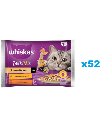 WHISKAS Tasty Mix Adult saszetki w sosie 52x85g dla dorosłych kotów