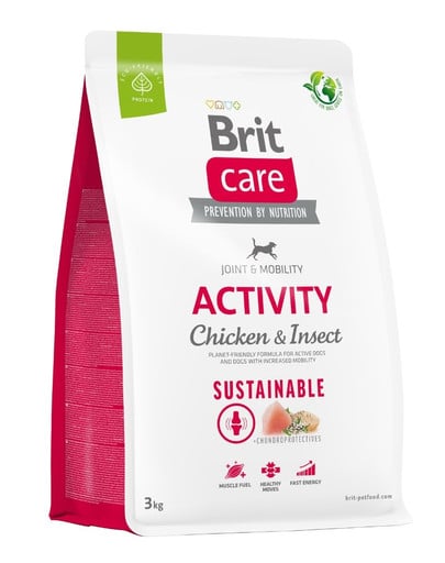 CARE Dog Sustainable Activity chicken insekt dla aktywnych dorosłych psów z kurczakiem i insektami 3 kg