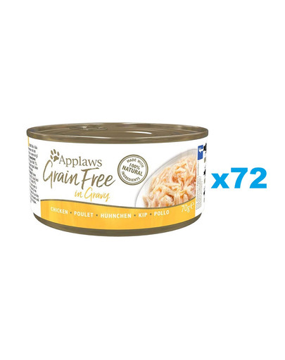 APPLAWS Cat Adult Grain Free in Gravy Chicken kurczak w sosie 72x70 g
