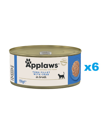 APPLAWS Cat Adult Tuna with Crab in Broth tuńczyk i krab w bulionie 6x156 g