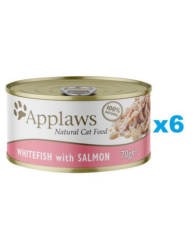 APPLAWS Cat Adult Whitefish with Salmon in Broth biała ryba i łosoś w bulionie 6x70g