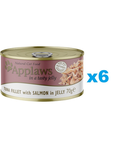 APPLAWS Cat Adult Tuna Fillet with Salmon in Jelly tuńczyk i łosoś w galarecie 6x70g