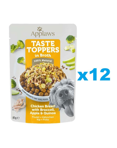 APPLAWS Taste Toppers Pierś z kurczaka, brokuł i quinoa w bulionie 12x85 g