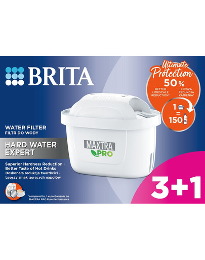 BRITA Filtr do wody MAXTRA PRO Hard Water Expert 3+1 (4 szt) szt