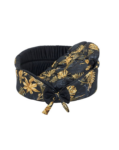 FERA Gold Legowisko z kokardką owalne + Woreczek na przysmaki + Kość dla psa 20x9 cm