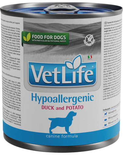 VetLife Hypoallergenic Duck & Potato karma dietetyczna dla psów 300 g