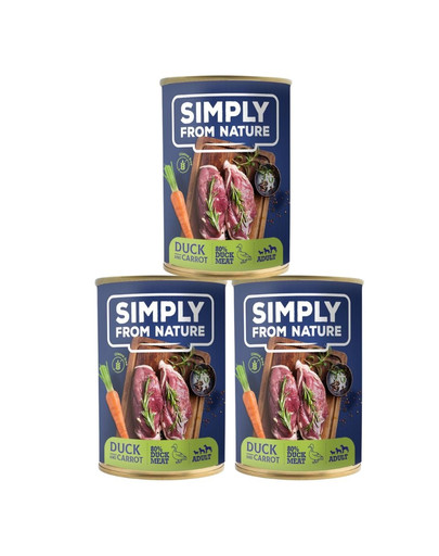 SIMPLY FROM NATURE Mokra karma dla psa Kaczka z marchewką 400 g 2+1 GRATIS